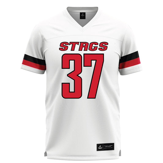 Fairfield - NCAA Men's Lacrosse : Jack Cox - White Lacrosse Jersey-0