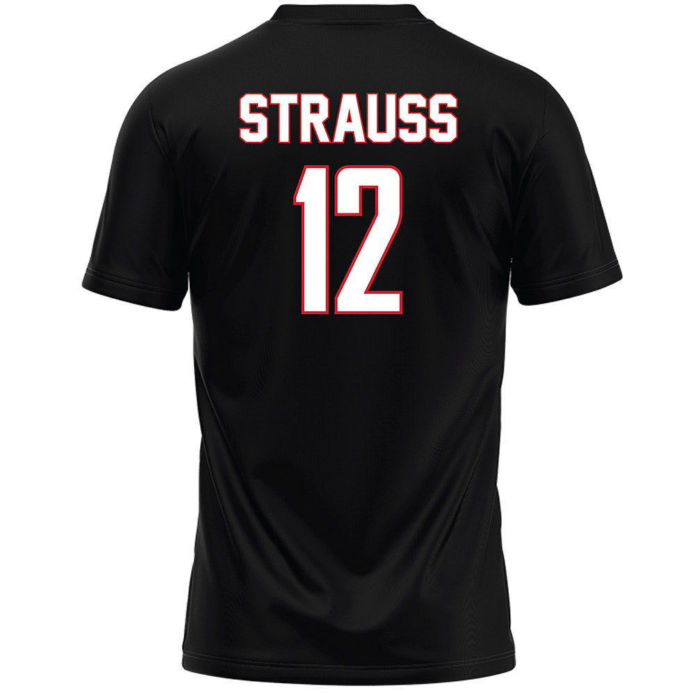 Fairfield - NCAA Women's Lacrosse : Anna Strauss - Black Lacrosse Jersey-1