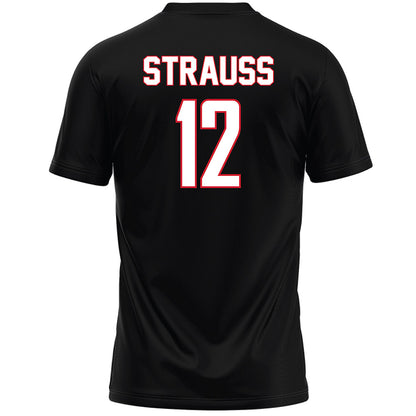 Fairfield - NCAA Women's Lacrosse : Anna Strauss - Black Lacrosse Jersey-1