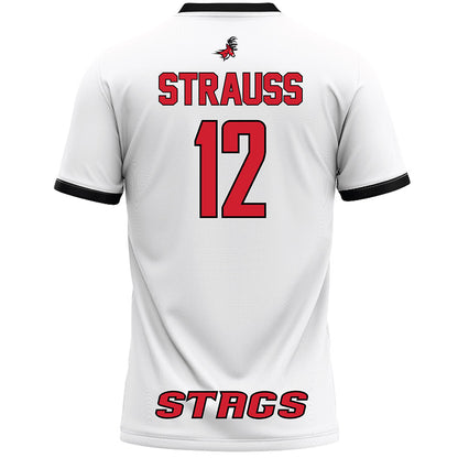 Fairfield - NCAA Women's Lacrosse : Anna Strauss - White Lacrosse Jersey-1