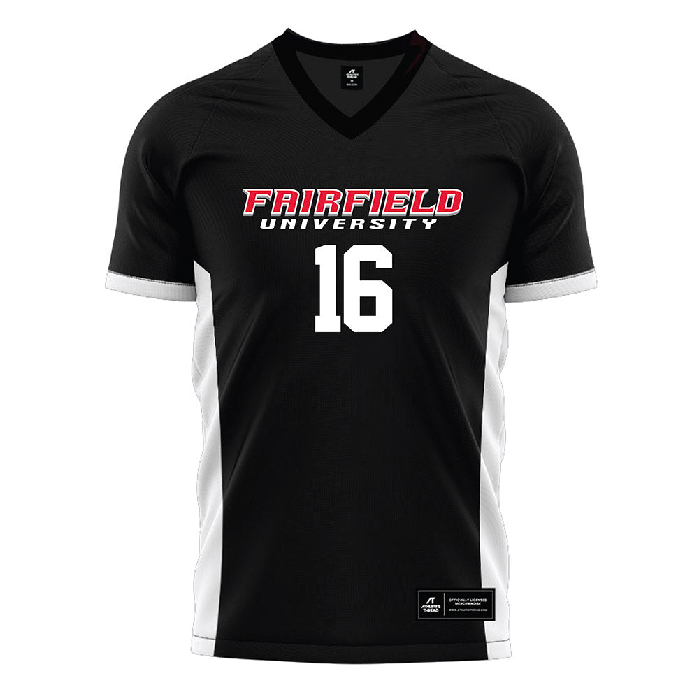 Fairfield - NCAA Men's Soccer : Alex Vaz - Black Soccer Jersey-0