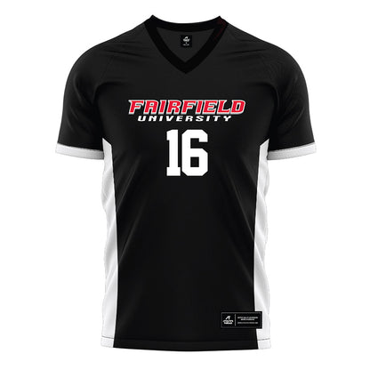 Fairfield - NCAA Men's Soccer : Alex Vaz - Black Soccer Jersey-0