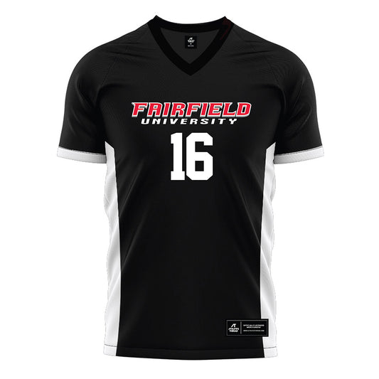 Fairfield - NCAA Men's Soccer : Alex Vaz - Black Soccer Jersey-0