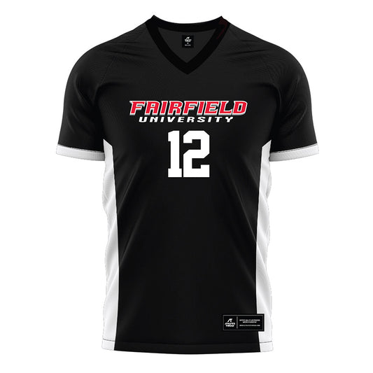 Fairfield - NCAA Men's Soccer : Cameron Gerber - Black Soccer Jersey-0