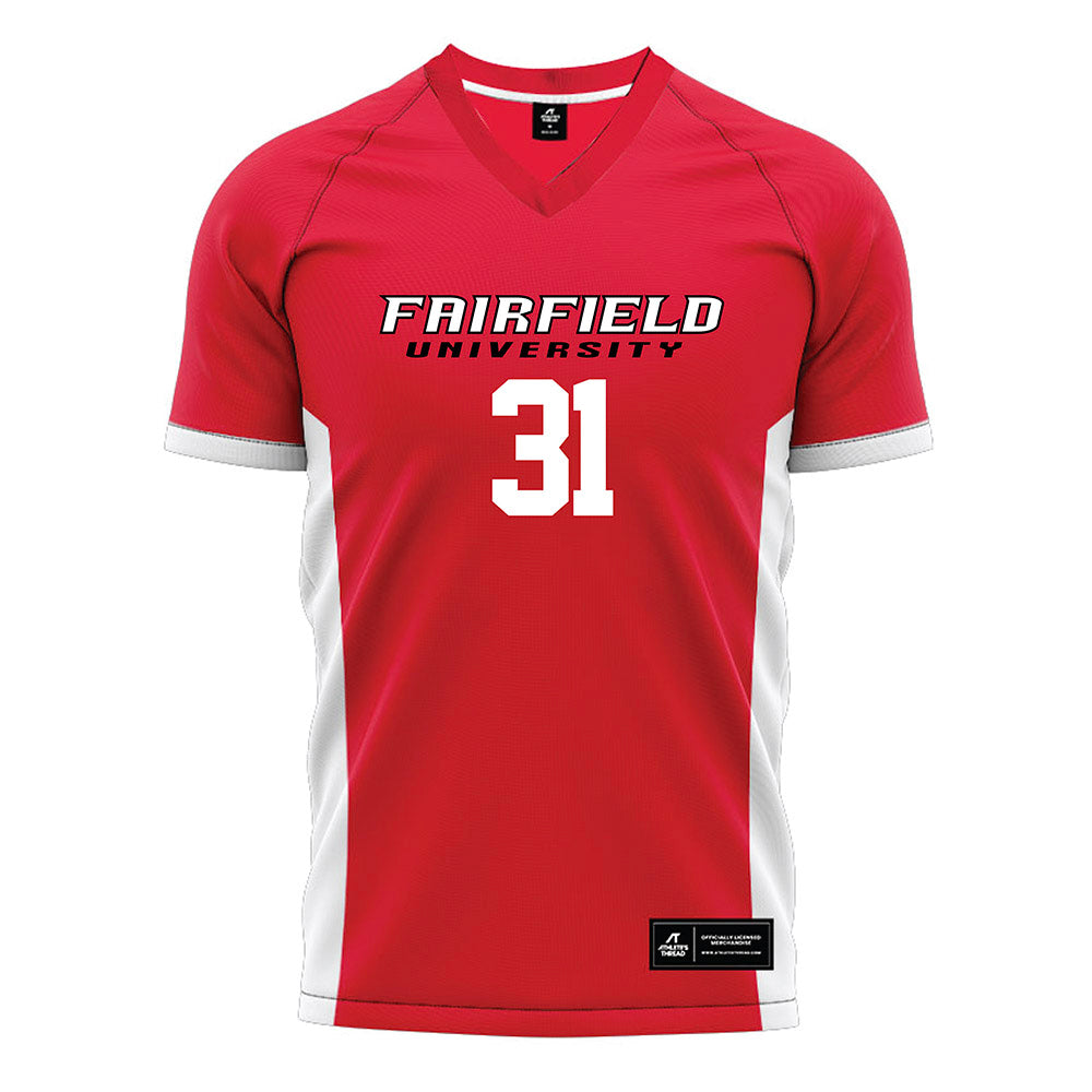 Fairfield - NCAA Men's Soccer : Evan Chomow - Red Soccer Jersey-0