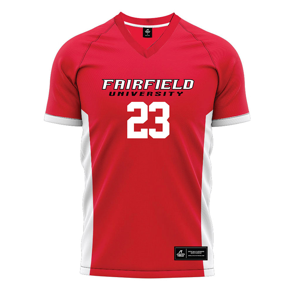Fairfield - NCAA Men's Soccer : Sean Albritton - Red Soccer Jersey-0