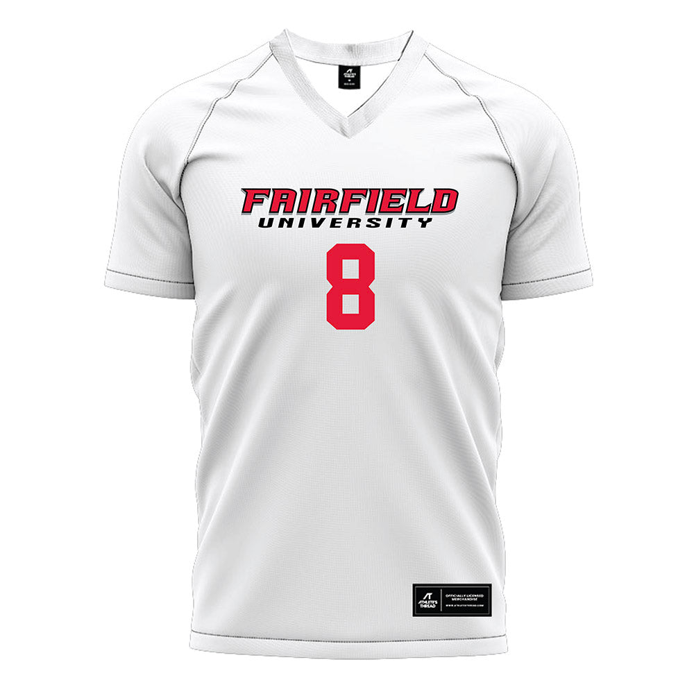 Fairfield - NCAA Men's Soccer : Drew Thompson - White Soccer Jersey-0