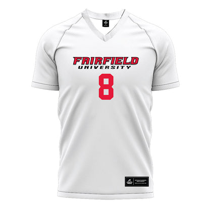 Fairfield - NCAA Men's Soccer : Drew Thompson - White Soccer Jersey-0