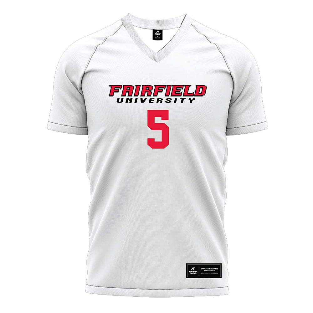 Fairfield - NCAA Men's Soccer : Jordan Blunschi - White Soccer Jersey