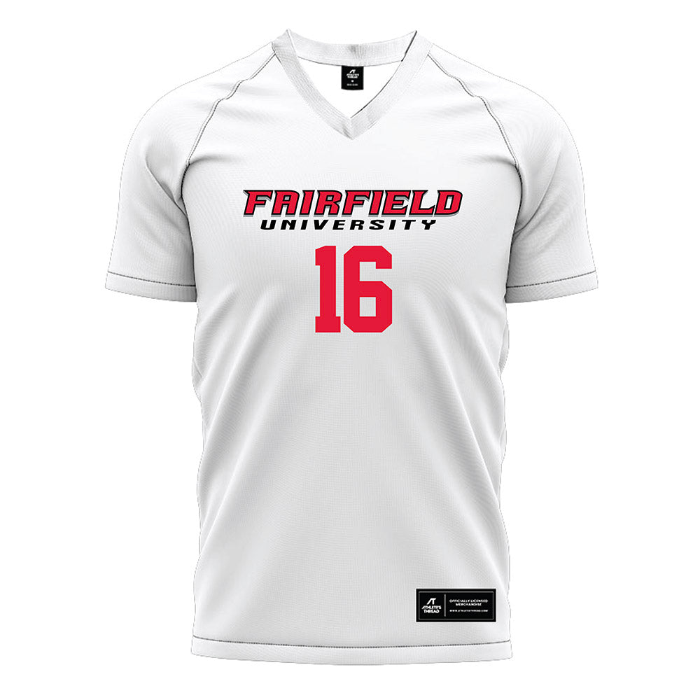 Fairfield - NCAA Men's Soccer : Alex Vaz - White Soccer Jersey-0