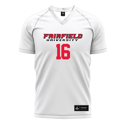 Fairfield - NCAA Men's Soccer : Alex Vaz - White Soccer Jersey-0