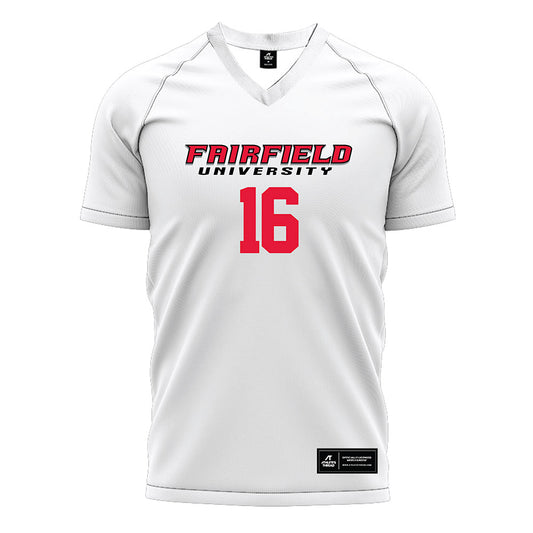 Fairfield - NCAA Men's Soccer : Alex Vaz - White Soccer Jersey-0