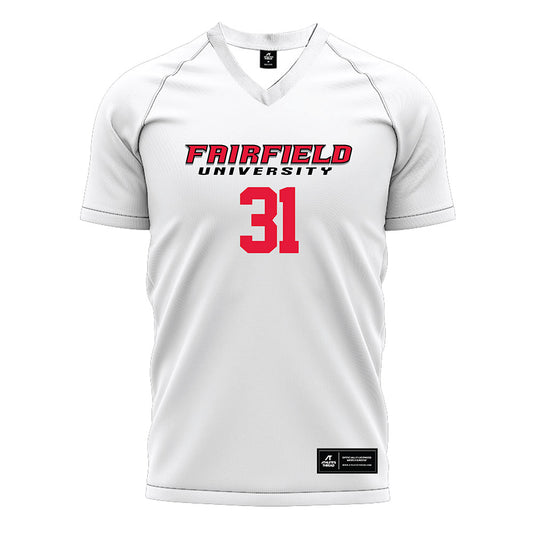 Fairfield - NCAA Men's Soccer : Evan Chomow - White Soccer Jersey-0