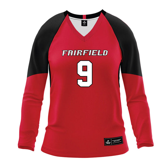 Fairfield - NCAA Women's Volleyball : Nicole Macalintal - Red Volleyball Jersey-0