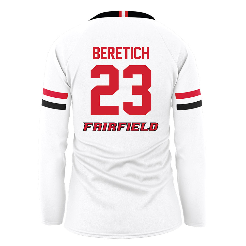 Fairfield - NCAA Women's Volleyball : Emma Beretich - White Volleyball Jersey