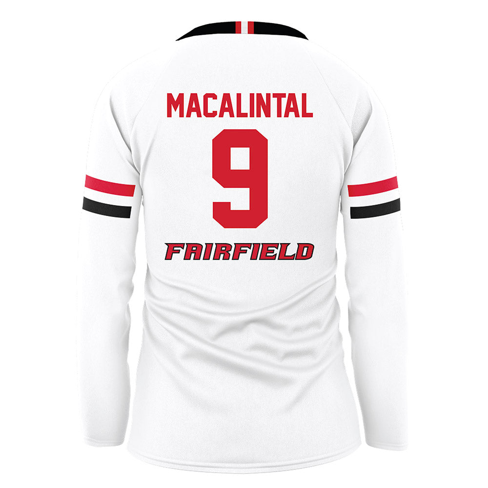 Fairfield - NCAA Women's Volleyball : Nicole Macalintal - White Volleyball Jersey-1