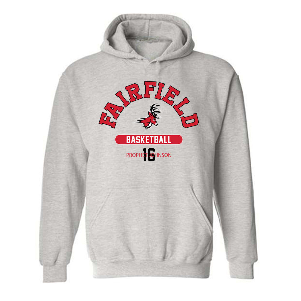 Fairfield - NCAA Men's Basketball : Prophet Johnson - Classic Fashion Shersey Hooded Sweatshirt