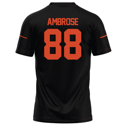 Campbell - NCAA Football : Brady Ambrose - Black Football Jersey-1