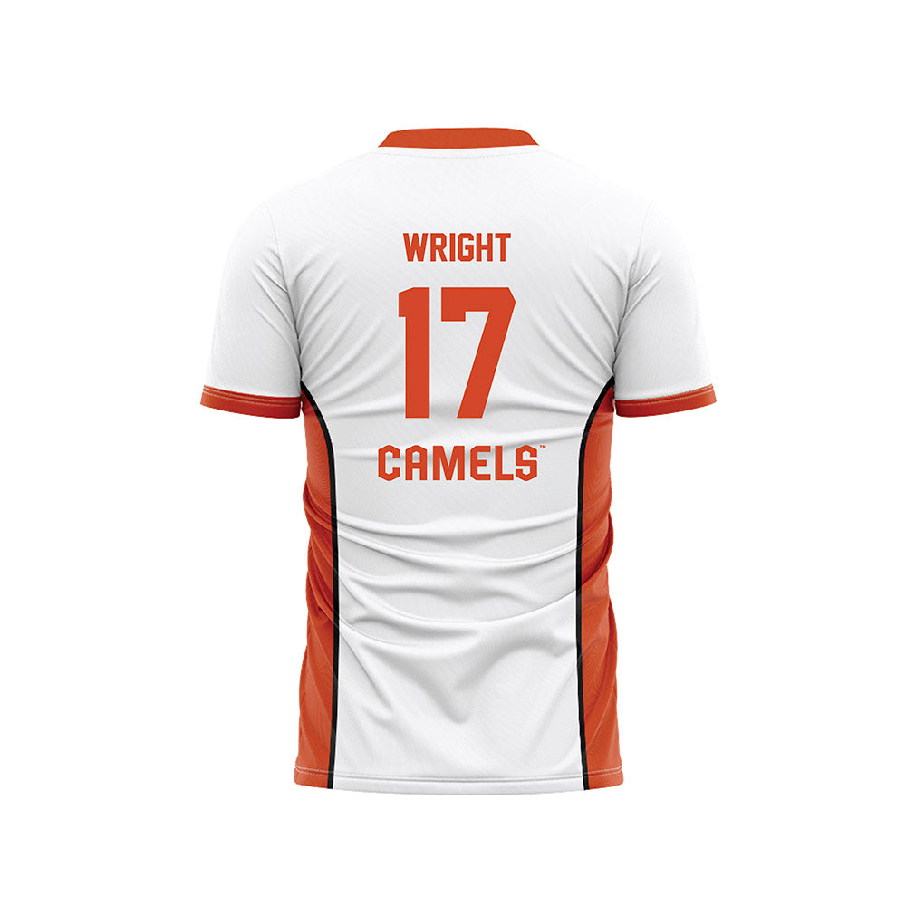 Campbell - NCAA Men's Soccer : Skyler Wright - White Soccer Jersey-1