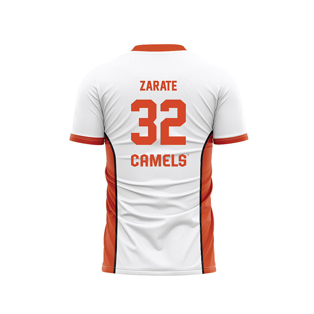 Campbell - NCAA Men's Soccer : Gabe Zarate - White Soccer Jersey-1