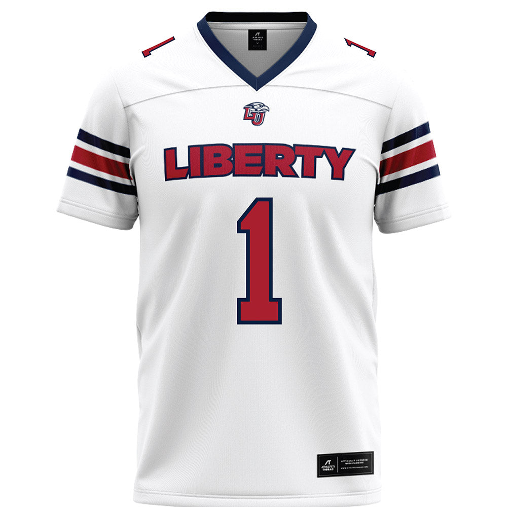 Liberty - NCAA Football : CJ Bazile Jr - White Premium Football Jersey-0