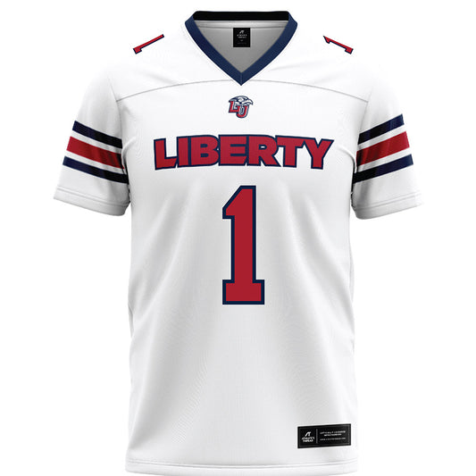 Liberty - NCAA Football : CJ Bazile Jr - White Premium Football Jersey-0
