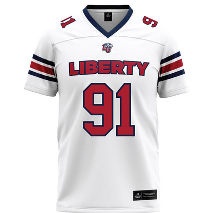 Liberty - NCAA Football : Marius Landsfeld - White Premium Football Jersey-0