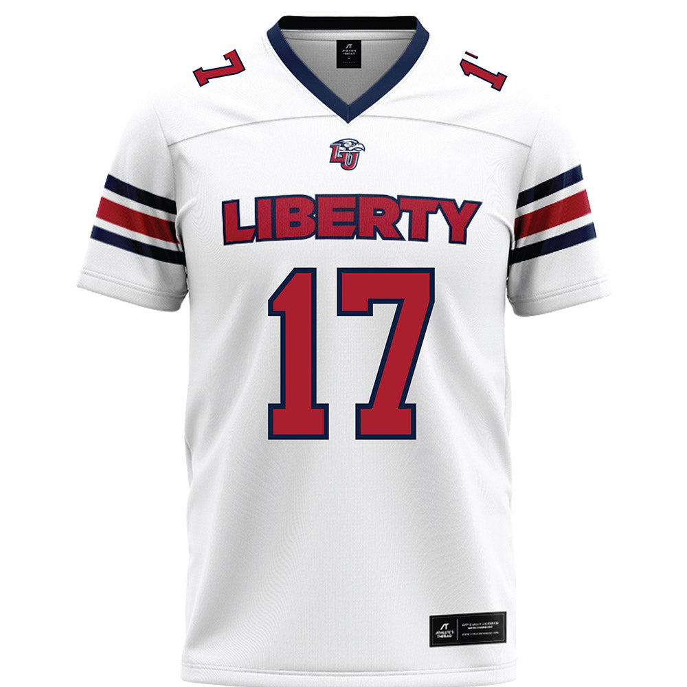 Liberty - NCAA Football : Bo Burklow Jr. - White Premium Football Jersey-0