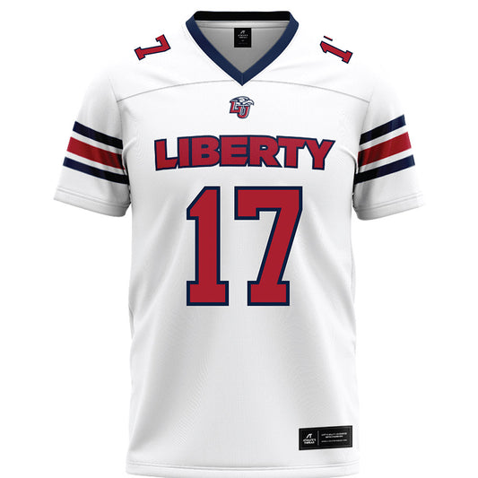 Liberty - NCAA Football : Bo Burklow Jr. - White Premium Football Jersey-0