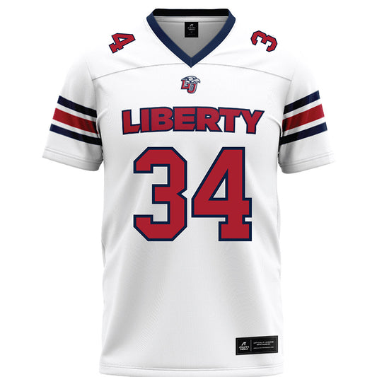 Liberty - NCAA Football : Seneca Moore Jr. - White Premium Football Jersey-0