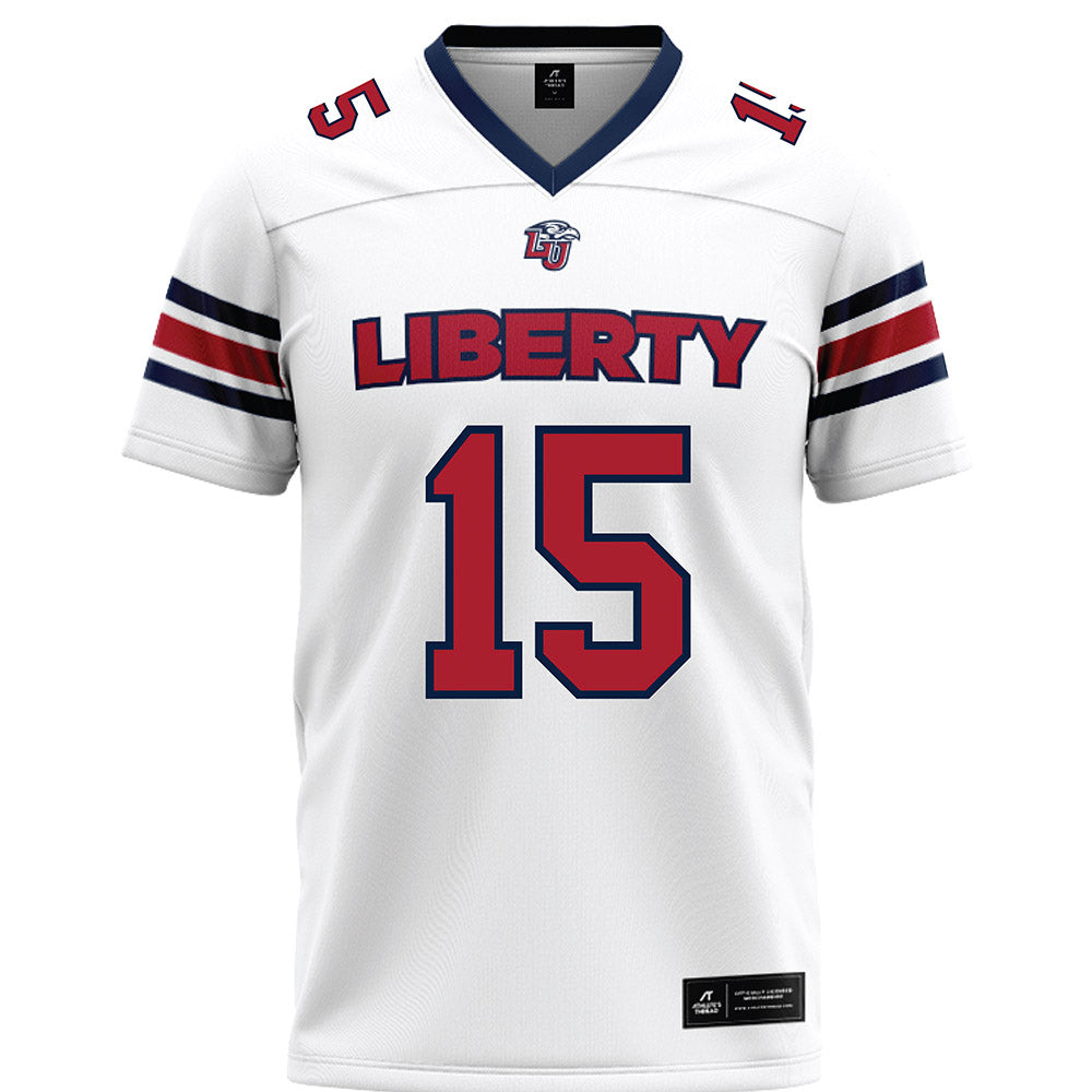 Liberty - NCAA Football : Ethan Vasko - White Premium Football Jersey-0