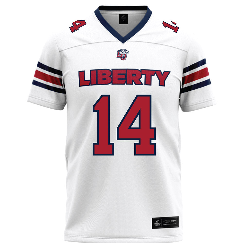 Liberty - NCAA Football : Ethan Houck - White Premium Football Jersey-0