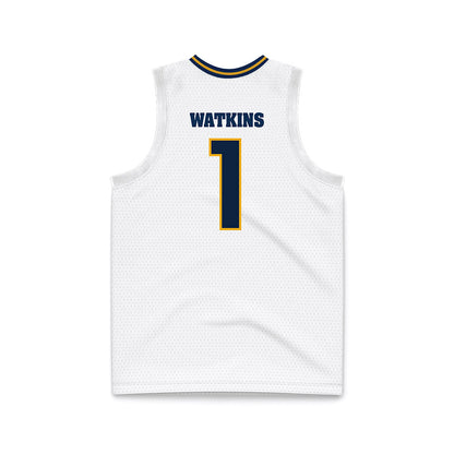 UTC - NCAA Men's Basketball : Brennan Watkins - White Basketball Jersey-1