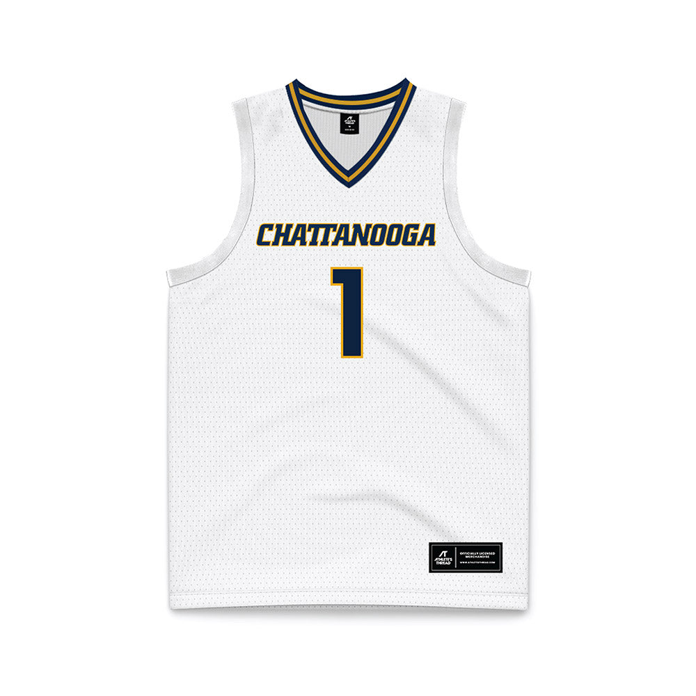 UTC - NCAA Men's Basketball : Brennan Watkins - White Basketball Jersey-0