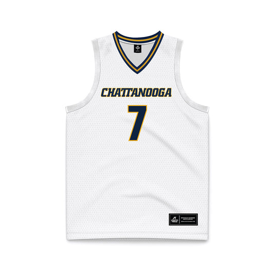UTC - NCAA Men's Basketball : Sean Cusano - White Basketball Jersey-0