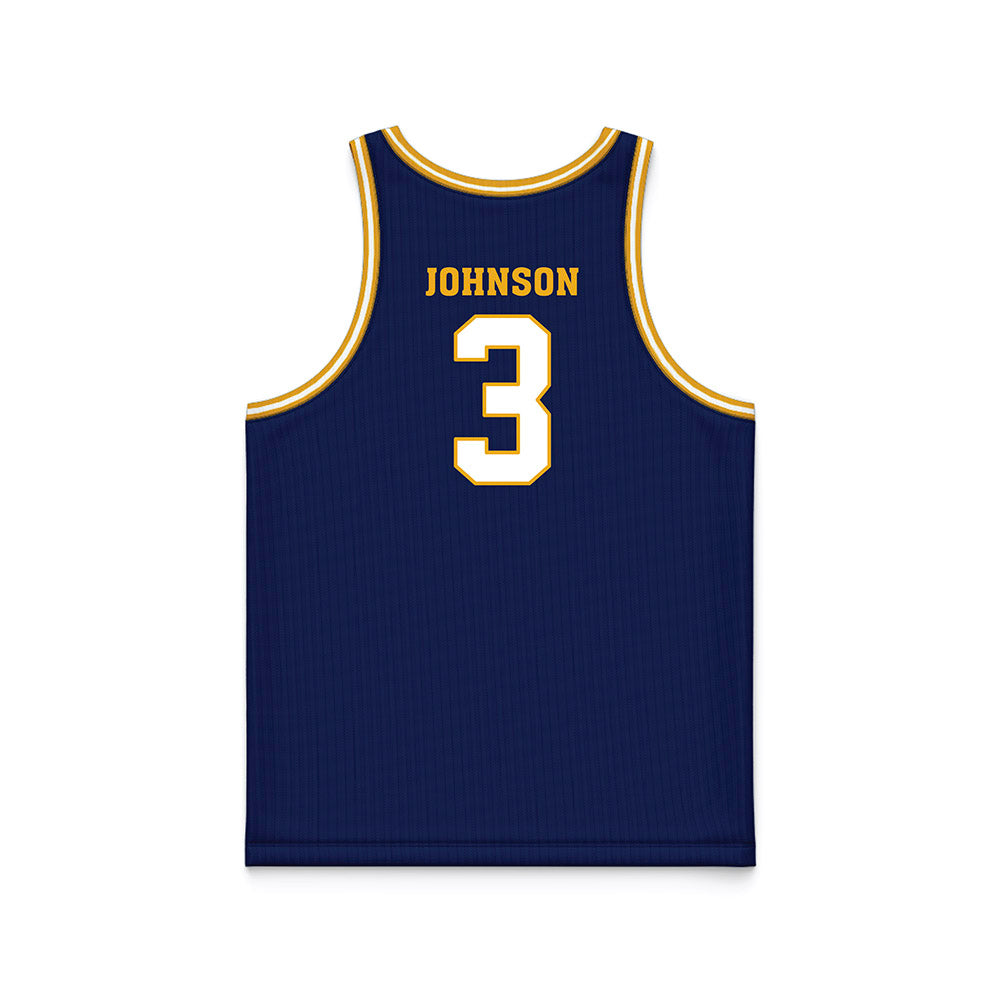 UTC - NCAA Men's Basketball : Jikari Johnson - Navy Basketball Jersey-1