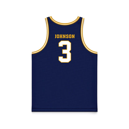 UTC - NCAA Men's Basketball : Jikari Johnson - Navy Basketball Jersey-1