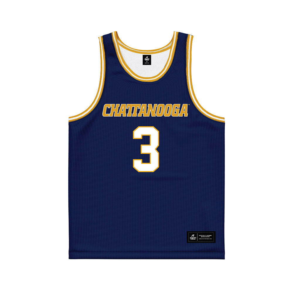 UTC - NCAA Men's Basketball : Jikari Johnson - Navy Basketball Jersey-0