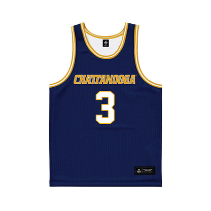UTC - NCAA Men's Basketball : Jikari Johnson - Navy Basketball Jersey-0