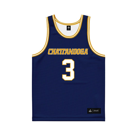 UTC - NCAA Men's Basketball : Jikari Johnson - Navy Basketball Jersey-0