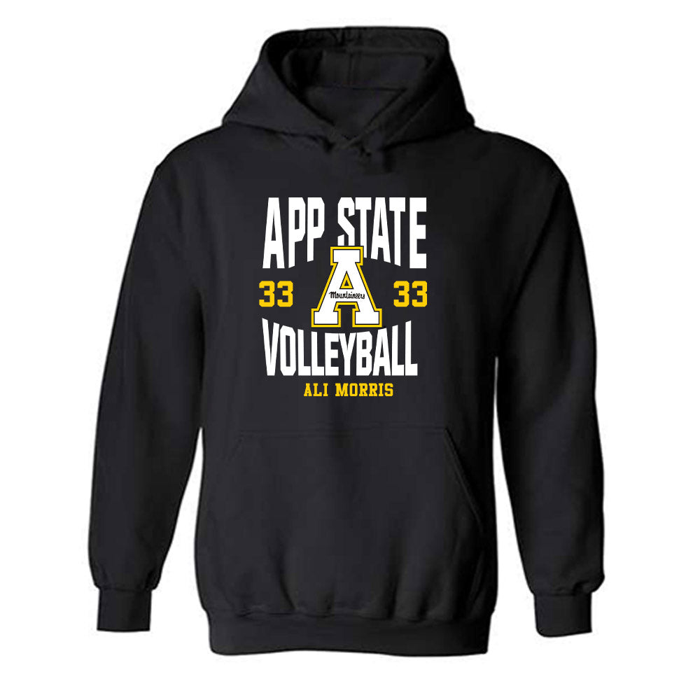 App State - NCAA Women's Volleyball : Ali Morris - Fashion Shersey Hooded Sweatshirt-0