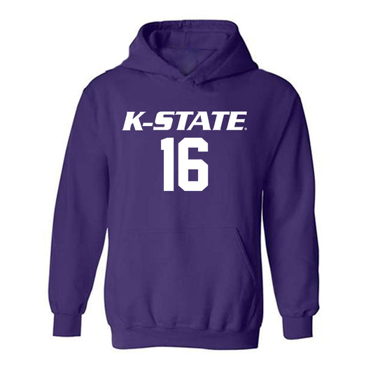 Kansas State - NCAA Women's Volleyball : Cadence Lundgren - Replica Shersey Hooded Sweatshirt-0
