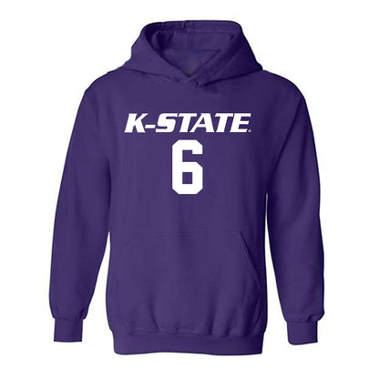 Kansas State - NCAA Women's Volleyball : Avery Stones - Replica Shersey Hooded Sweatshirt-0