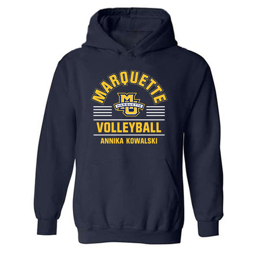 Marquette - NCAA Women's Volleyball : Annika Kowalski - Classic Fashion Shersey Hooded Sweatshirt-0