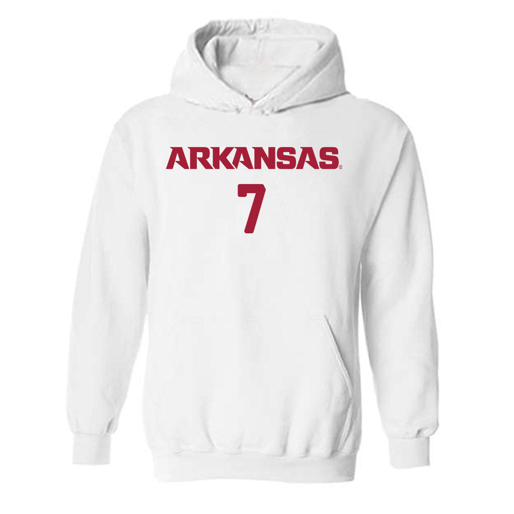 Arkansas - NCAA Women's Soccer : Erin Bailey - Replica Shersey Hooded Sweatshirt-0