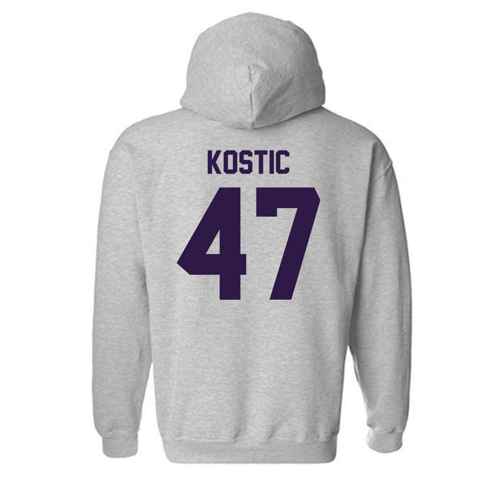 Kansas State - NCAA Men's Basketball : Andrej Kostic - Classic Shersey Hooded Sweatshirt-1