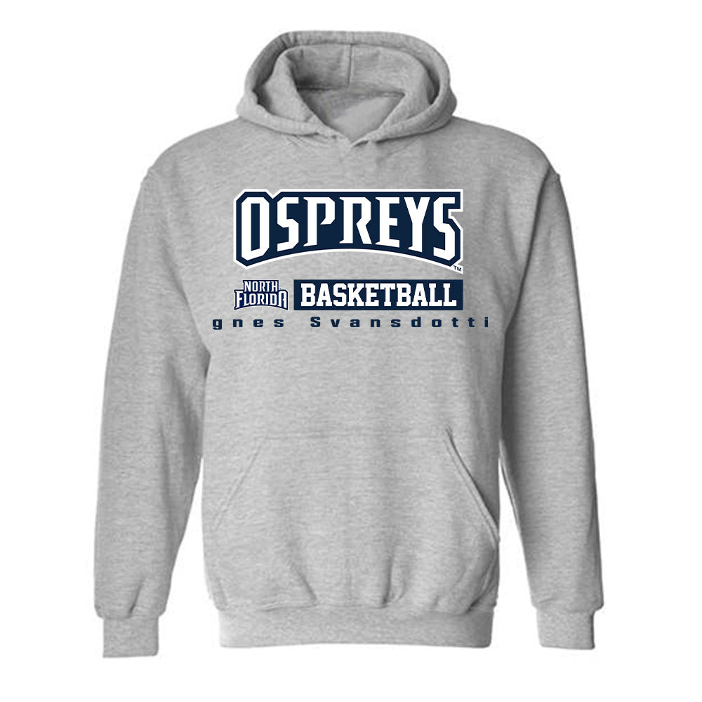 UNF - NCAA Women's Basketball : Agnes Svansdottir - Hooded Sweatshirt Classic Fashion Shersey