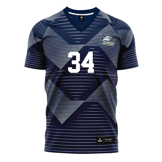 Georgia Southern - NCAA Men's Soccer : Justin Cox - Navy Soccer Jersey-0