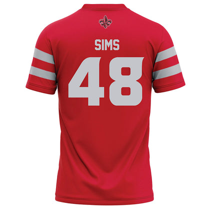 Louisiana - NCAA Football : Hunter Sims - Red Football Jersey-1