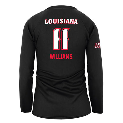 Louisiana - NCAA Women's Volleyball : Emily Williams - Black Volleyball Jersey-1